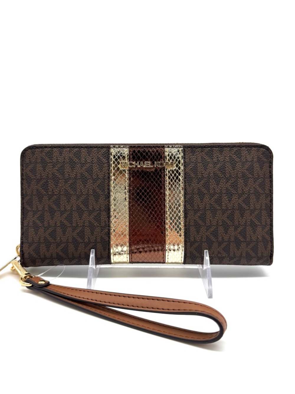 Michael Kors Large Continental Wallet Brown Signature Multi - Picture 2 of 8
